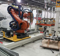 Fournisseur professionnel de bras robotique industriel KUKA KR 300-2 PA à 5 axes, palettiseur avec rail linéaire et piste, IP65, charge utile de 2150 kg