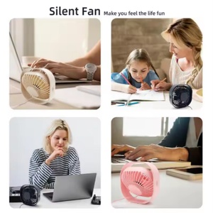 Mini ventilateur de bureau rechargeable portable à double alimentation avec design pliable créatif pour la maison et le camping - Product Image 4