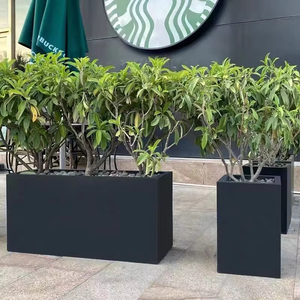 Jardinière en acier galvanisé écologique, résistante aux intempéries, avec revêtement en poudre, pour une utilisation en extérieur, dans le jardin, à suspendre/au mur - Product Image 5