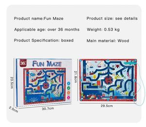Nouveau design créatif, jouet en bois Montessori pour enfants, jeu de perles magnétiques, araignée amusante, labyrinthe magnétique, puzzle pour garçons - Product Image 5
