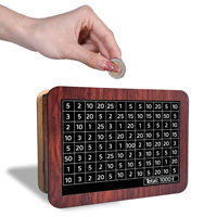 Best-seller transfrontalier : Tirelire avec compteur, un tirelire en bois rétro et réutilisable, cadeau commémoratif