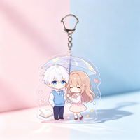 Breloques personnalisées en acrylique à double époxy avec paillettes, impression UV, imperméables, légères, breloques d'anime, breloques de dessins animés