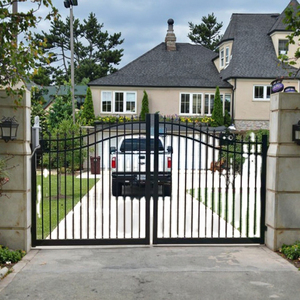 Clôture de jardin moderne personnalisée en acier, <span class=keywords><strong>portail</strong></span> piétonnier automatique à battant avec finition thermolaquée couleur noire - Product Image 1