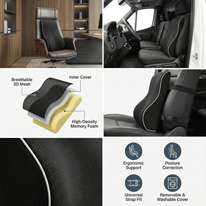 كرسي مكتب يساعد على تخفيف آلام الظهر وتحسين وضعية المقعد الخلفي من رغوة الذاكرة وسائد المقعد الخلفي والوسادة للكرسي - Product Image 3