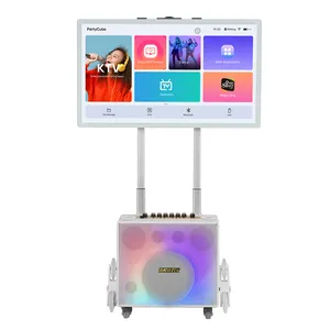 RioTouch Portable Karaoke Player With Speaker Display 2 Wireless Microphones Live Entertainment-Hot Sale