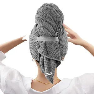 Chine usine en gros microfibre nylon gaufré microfibre cheveux turban wrap serviettes gaufre pour salon de coiffure