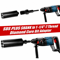 Adaptateur de perceuse à noyau Tengrui SDS Plus vers 1-1/4"-7 UNC avec filetage femelle BSP de 1/2" pour le perçage au diamant du béton