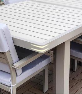 Waterproof Anti-Corrosion Composite Wood <b>Outdoor</b> Table Set With <b>Stackable</b> Armrest <b>Chairs</b> for Home Living Room Hotel Furniture OT - Product Image 2