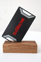 Carte de visite en métal avec motif en fibre de carbone noire, NFC