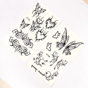 Fábrica al por mayor pequeño Animal flor tatuaje temporal desechable impermeable <span class=keywords><strong>mariposa</strong></span> cuerpo de lujo brazo <span class=keywords><strong>pierna</strong></span> tatuaje temporal falso - Product Image 3