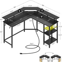 Fabricant de grand bureau de jeu RVB coin E-Sports Gamer PC table d'ordinateur avec LED