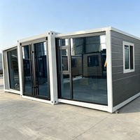 Maison conteneur extensible double face en gros d'usine, étanche à l'humidité, démontable, 2 chambres, maisonnette préfabriquée