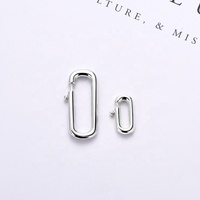 925 argent Sterling ovale ouvert fermer printemps porte anneau tirer fermoir Rectangle porte-breloque rehausseur résultats pour pendentif collier