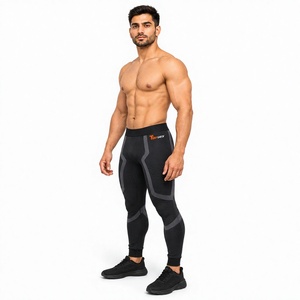 Pantalones de compresión profesionales para hombre, poliéster y spandex, 240 GSM, leggings deportivos para gimnasio y entrenamiento, leggings de compresión de fábrica OEM. - Product Image 1