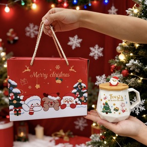 Creative <b>Christmas</b> Gift Box Set Handmade Ceramic <b>Mug</b> Customized Santa Claus UV Printed Custom Logo Tea Set - Product Image 2