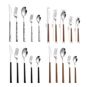 Korean Style Stainless Steel Cutlery Set 4 Pieces Marble Handle <b>Knife</b> Fork Spoon For Western Cuisine Steak Coffee - Product Image 3