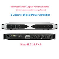FP-2000 Amplificador de Potencia Digital de 2 Canales, 4800W RMS, 1U, Montaje en Rack, Amplificador de Audio Profesional para KTV, Sonido en Vivo y Escenarios