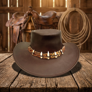 Sombreros Vaqueros de Cuero Genuino Personalizados Unisex Ecológicos Protección Solar para Exteriores Todas las Estaciones Playa Viajes Casual Moda Regalo BS - Product Image 1