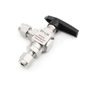 Robinet à bille à double commande By-Lok 1/4 po avec raccord à compression pour eau, commande manuelle - Product Image 2
