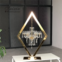 Nouveau Style Tendance pour Centre de Table de Mariage, Chandelier Doré en Cristal, Décoration de Table, Lustres Bougeoirs avec Support