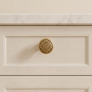 Perilla de gabinete de Metal redonda de diseño atractivo de latón AK en manija personalizada con acabado antiguo dorado para muebles de cajón y armario - Product Image 4