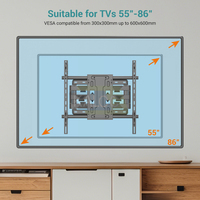 Soporte de Pared para TV KALOC S9 Pro Cantilever con Movimiento Completo, Compatible con Pantallas LED LCD de 50-90 Pulgadas, Inclinable, Giratorio y Retráctil