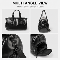 Sac de sport et de voyage unisexe en cuir PU uni, avec compartiment à chaussures, OEM