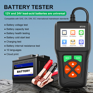 Testeur de batterie OBD BT310 12V 24V pour batteries au plomb, outil de diagnostic avec impression cloud et prise en charge de 10 langues - Product Image 1
