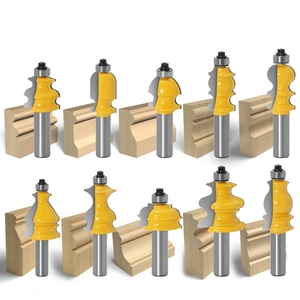 10pcs <b>Set</b> 1/2 Shank Woodworking Line Handrail End Mill Lace Milling Cutter Cabinet Door Top Line <b>Router</b> <b>Bit</b> for Carving Machine - Product Image 1