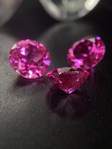 Certificat Grc de couleur rose vif créé rond pierres précieuses en vrac gemmes cultivées en laboratoire 2ct pour bague de bijoux - Product Image 3