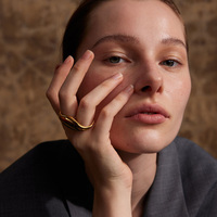 Bague double ajustable en acier inoxydable XY 4157, grande, exagérée, géométrique, résistante à la rouille, au design attrayant