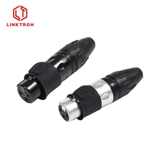 Enchufe XLR macho 3 4 pines hembra montaje en Panel Conector estéreo conector de audio XLR panel de 3 pines