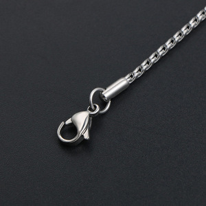 <b>Titanium</b> Steel Braided <b>Chain</b> Necklace 1.8mm Width 45cm Length Simple Geometric Design Gift For Men Women - Product Image 4