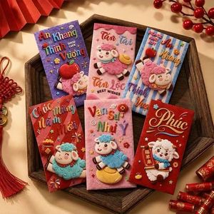 Petite enveloppe rouge pour cadeau de petit agneau, pour les festivals et les occasions spéciales - Product Image 2