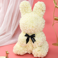 2026 Kedatangan Baru Eternal PE Rose Rabbit dengan Kotak Hadiah Hadiah Hari Valentine Bunga Mawar Buatan Tangan Hadiah Hari Ibu