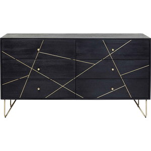 Buffet en bois massif artisanal pour salle à manger, meuble de rangement décoratif en bois sculpté à la main - Product Image 1