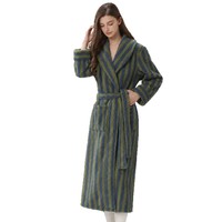 Nouvelle Robe de Nuit Unisexe en Velours Corail Doublée Polaire Épaisse en Flanelle, Col Rabattu Simple et Décontracté pour Automne-Hiver