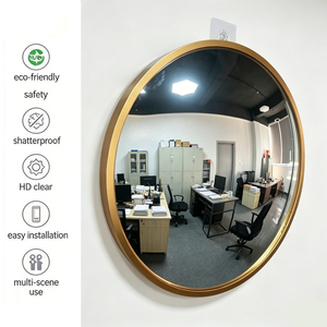 16inch Convex Acrylic Art Deco <b>Wall</b> <b>Mirror</b> with Gold Frame for Hotel Cafe Safety Observation Decor - Product Image 1