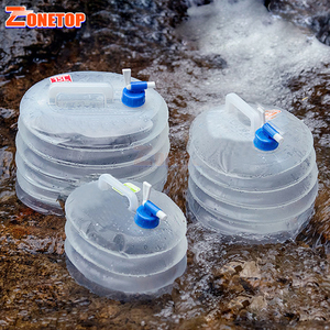 Free Sample 5L 10L 15L Clear Transparent PE Plastic Portable Outdoor Foldable Collapsible <strong>Folding</strong> Drinking Water <strong>Bucket</strong> - Product Image 1