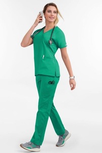Set di scrub con fasciatura personalizzata elasticizzati e traspiranti da donna, camice da allattamento, uniformi mediche, uniformi chirurgiche ospedaliere in Spandex - Product Image 3