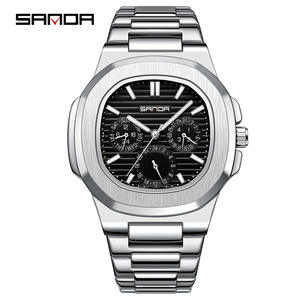 Reloj Deportivo de Moda para Hombre SANDA 7053, Reloj de Pulsera Cuadrado con Fecha y Día de la Semana, Reloj de Negocios Impermeable para Hombre - Product Image 1