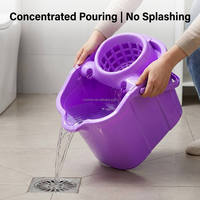 Secchio per Mop con Ruote, Secchio in Plastica per Pulizia Pavimenti, Strumento Portatile per Pulizie Domestiche, Fornitura all'Ingrosso