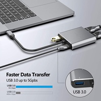 Hub USB C 4 en 1 a HDMI Dual 4K con USB 3.0 y Carga PD Tipo C para Dispositivos USB C de MAC OS, Windows, Linux y Más