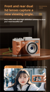 กล้องดิจิตอล Yuniq Kids 4K HD รุ่น M11 พร้อมหน้าจอ 3.0 นิ้ว บันทึกภาพแบบคู่ 16 เท่า ดีไซน์ย้อนยุค แฟลชในตัว สีชมพู ลายเจ้าหญิง - Product Image 5