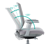Chaise de bureau ergonomique pivotante et réglable à Offre Spéciale degrés, en maille, support lombaire rembourré, chaises de bureau ergonomiques