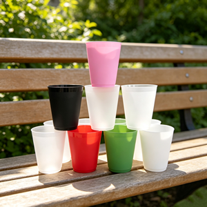 16 oz 32 oz. Bicchiere da Birra in Plastica Colorata per Stadio con Coperchio Scorrevole, Disponibile in Giallo, Arancione, Blu, Verde e <span class=keywords><strong>Oro</strong></span> - Product Image 3