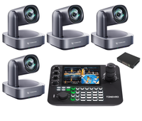 Paquete de Cámara PTZ 4K de Grado Profesional y Controlador de Joystick -- Seguimiento Automático por IA con Zoom 12x/20x para Transmisión en Vivo de Iglesias y Conferencias