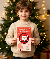 Cartes de vœux personnalisées Fenghetong en feuille d'or pour enfants, cartes cadeaux de Noël de luxe en gros pour les meilleurs vœux de saison
