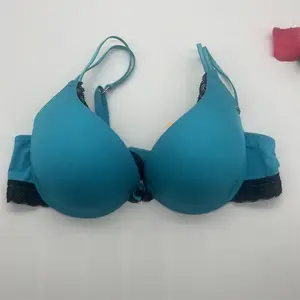 Personalizado Mulheres Sutiã Respirável One-piece Dupla Ajustado-straps Underwire Sutiã Azul