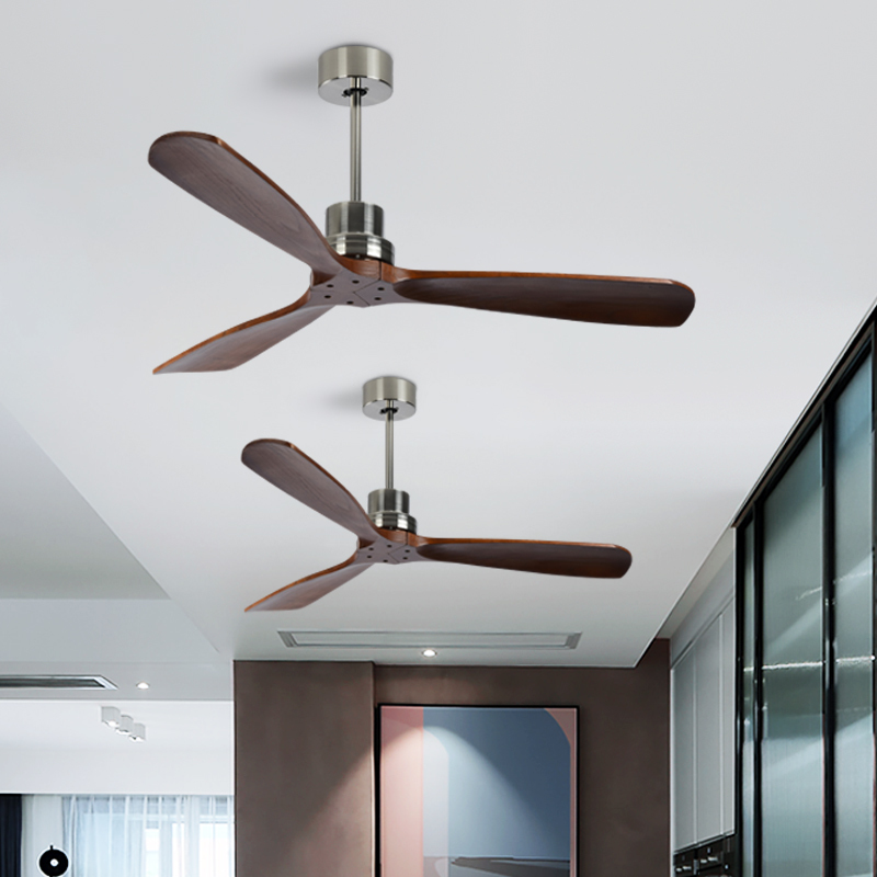 OEM ODM 52inch Ceiling Fan Lamp and Remote Control Three Solid Wood Blades Large Industrial Ceiling Fans